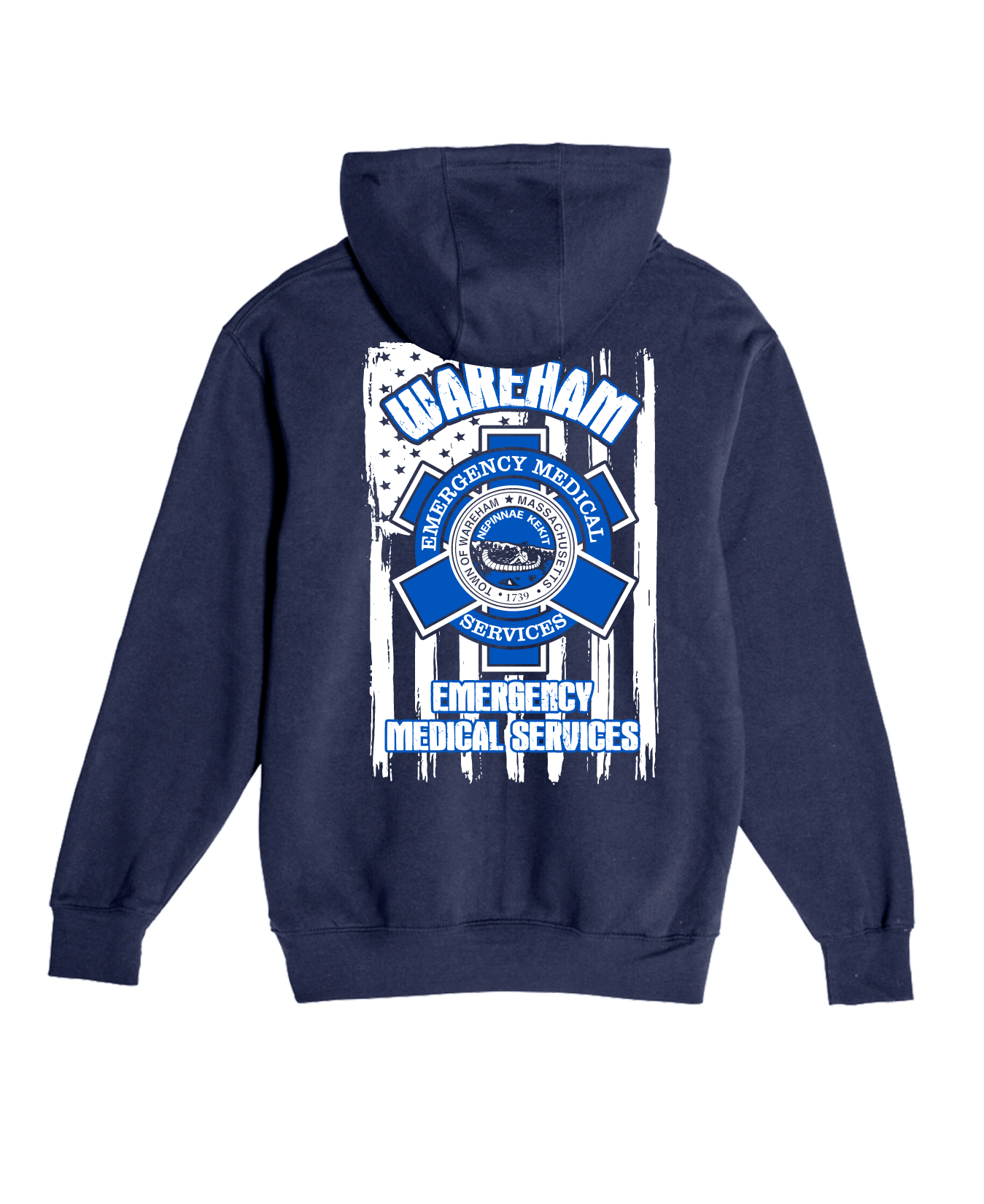 Wareham EMS Comfort Unisex Hooded Sweatshirt - American Flag